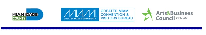 Miami-Dade County Logo,  Greater Mimi and Convention Visitors Bureau logo and Arts & Business Council of Miami logo 